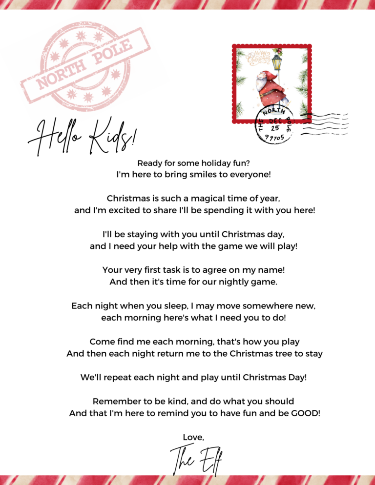 Elf on the Shelf Arrival Letter - Friday We're In Love
