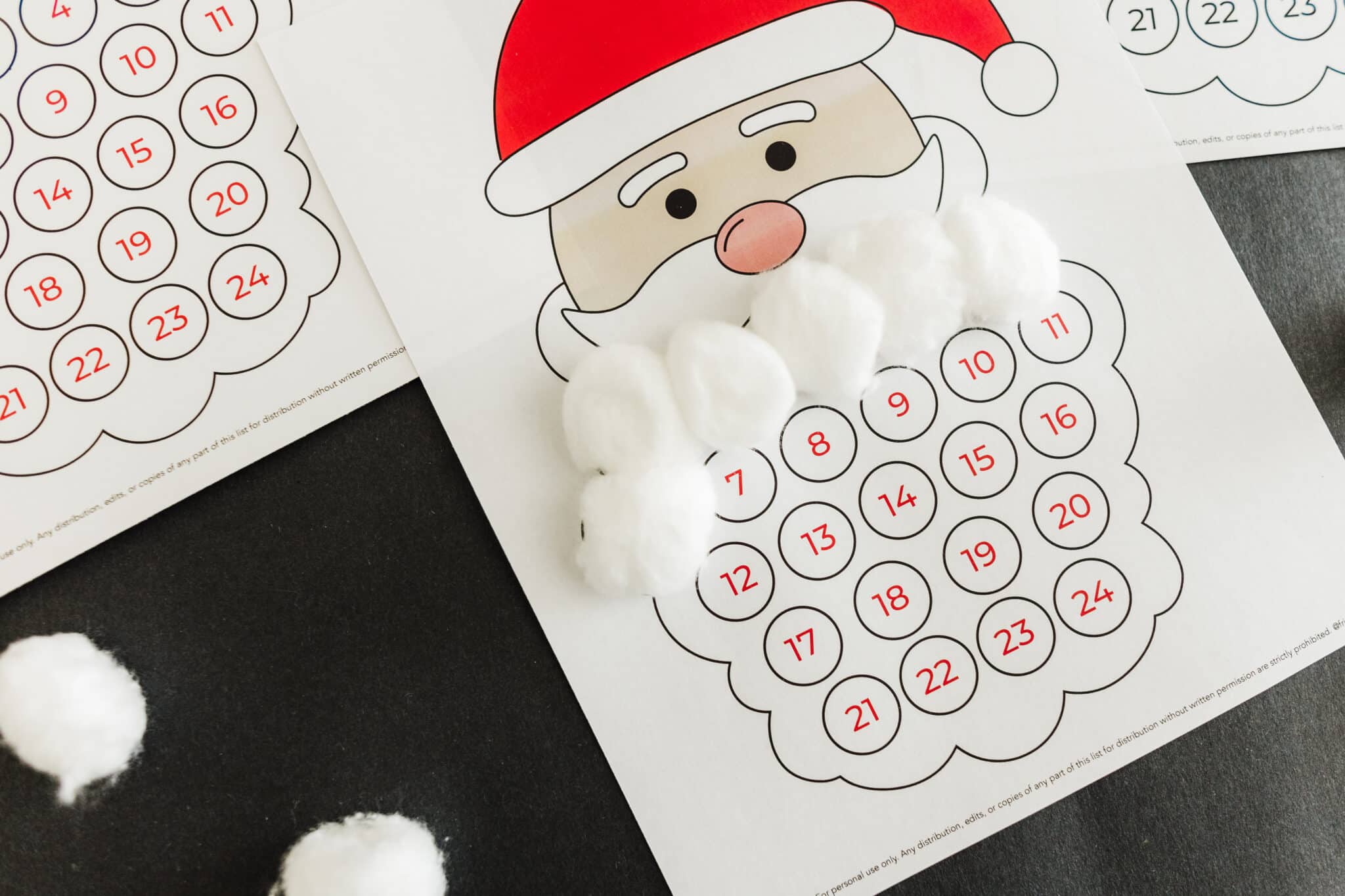 Santa Beard Christmas Countdown Printable