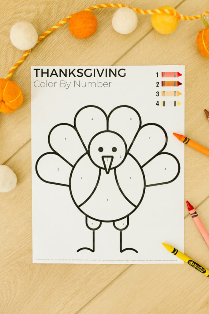 Thanksgiving Color By Number: FREE Printable Fun For Kids