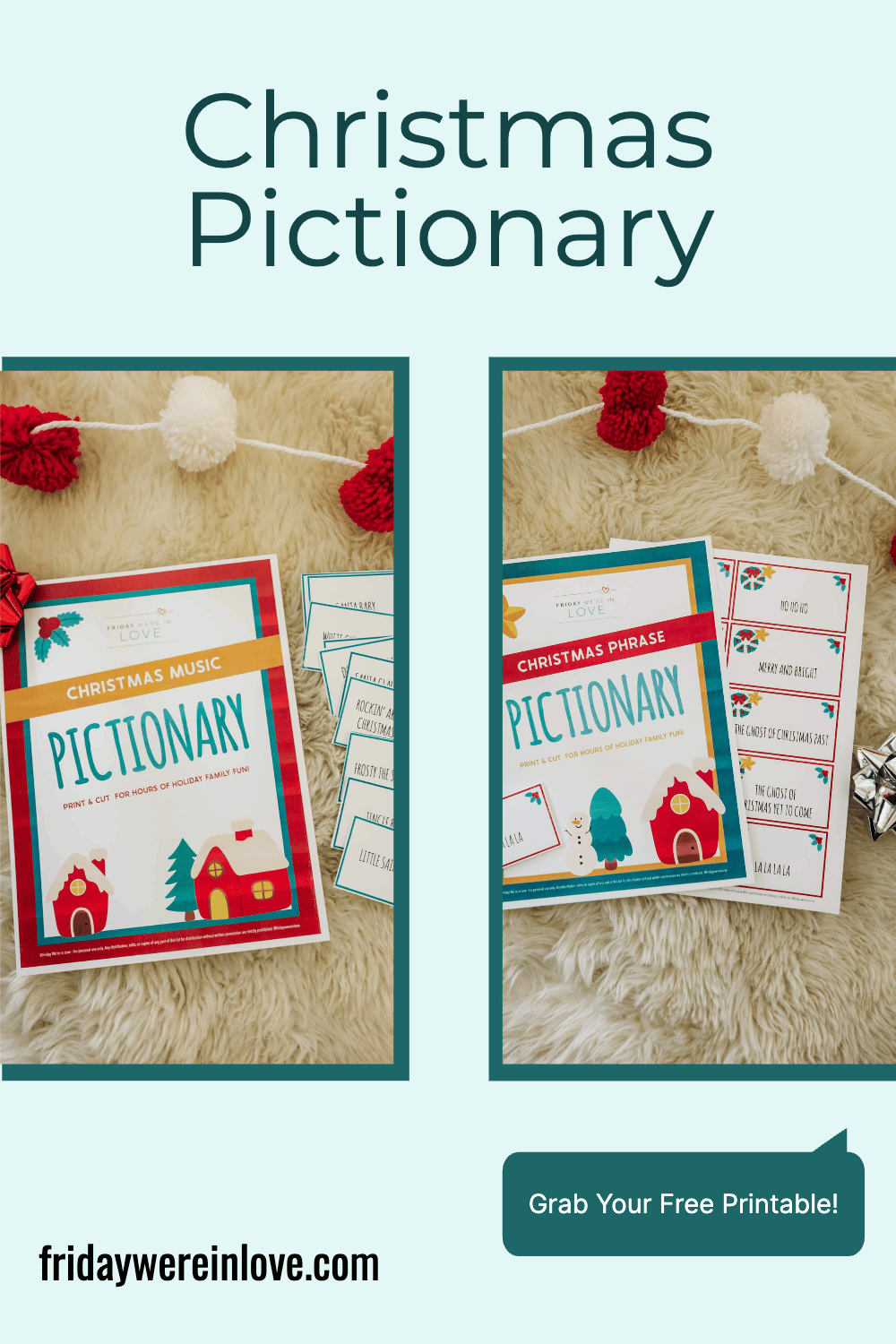 Christmas Pictionary Printable - Friday We're In Love