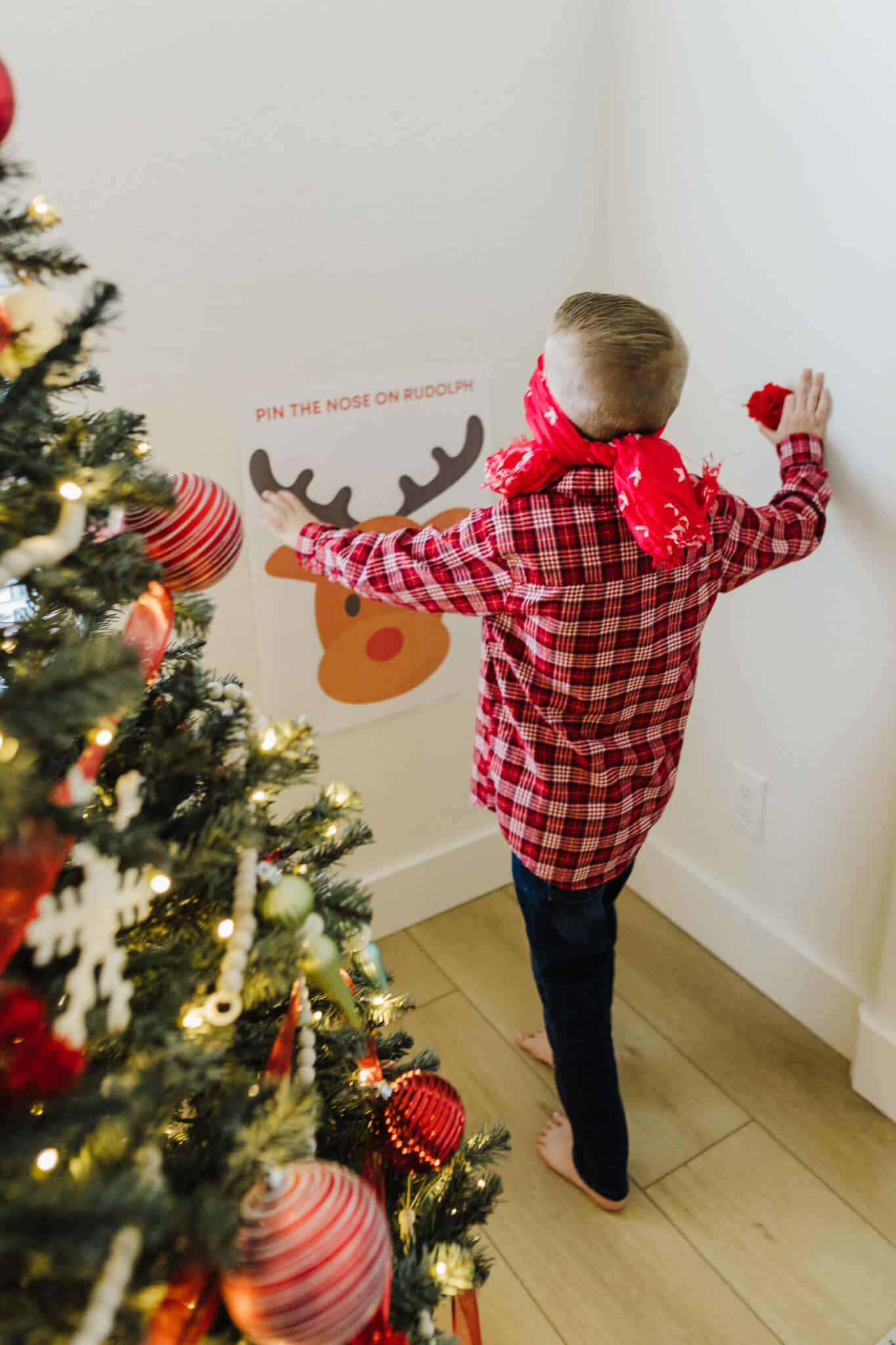 Pin the Nose on Rudolph Game. 