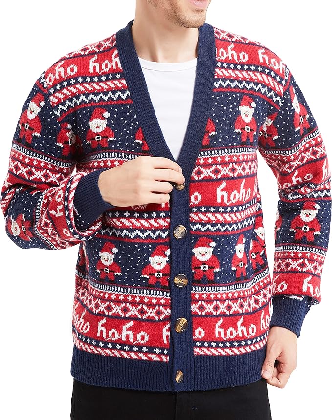 Ugly holiday sweater cardigan. 