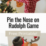 Free Printable Christmas game Pin the Nose on Rudolph.