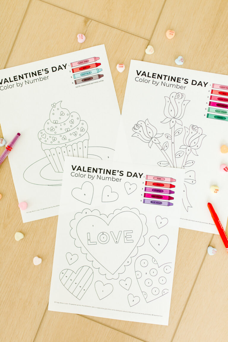 Color by Number Valentines