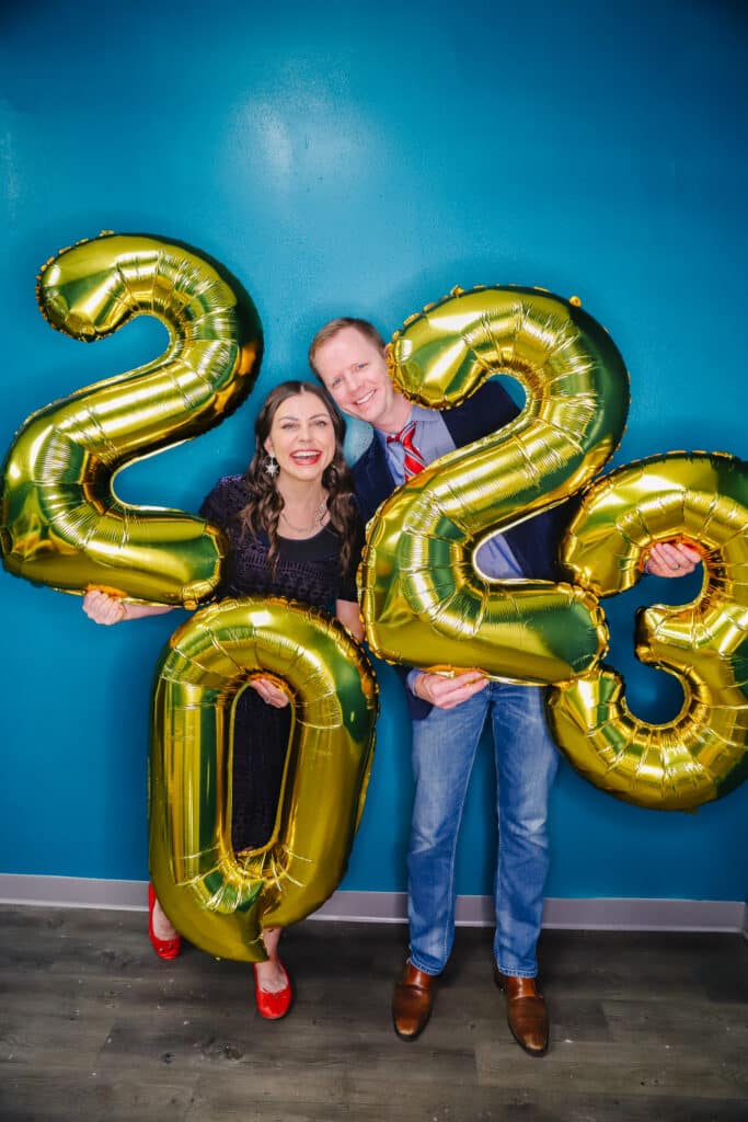 Couple ready to celebrate the New Year. 