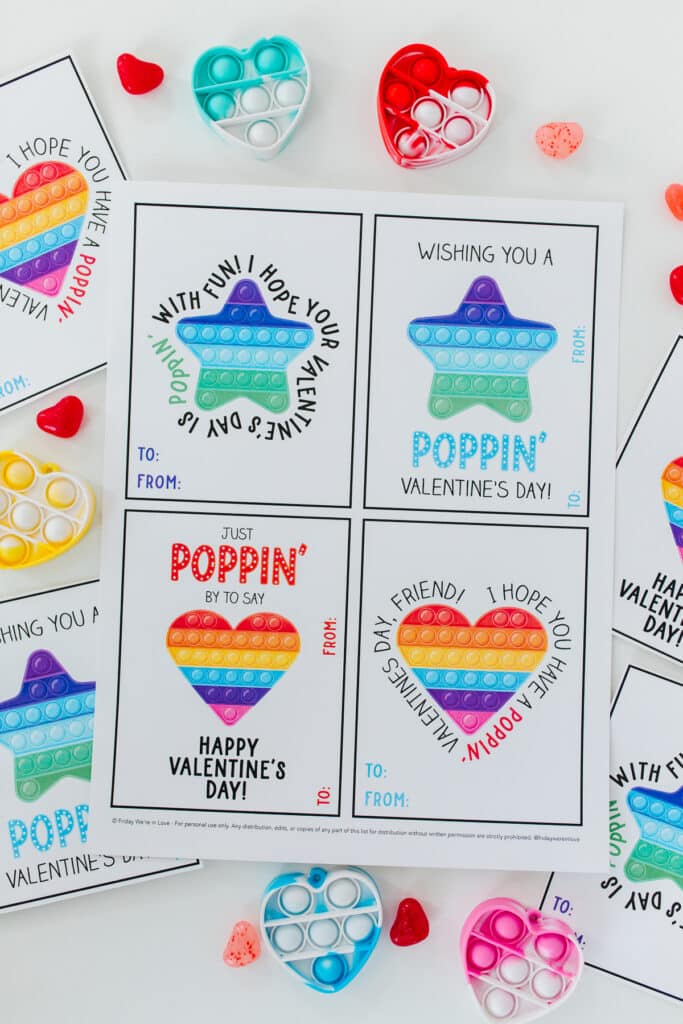 Pop It Valentines Printable Friday We're In Love