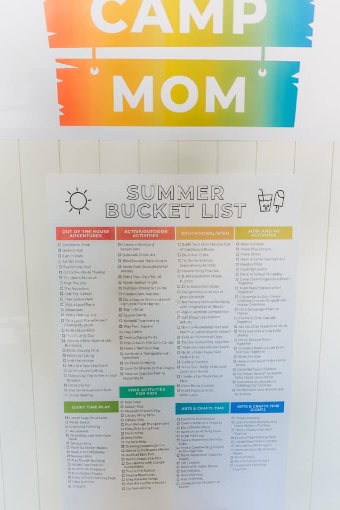 Printable Summer Bucket List