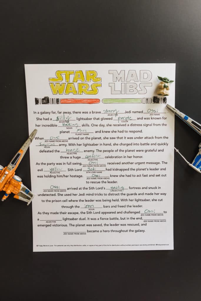 Star Wars Mad Libs Printable Friday We re In Love