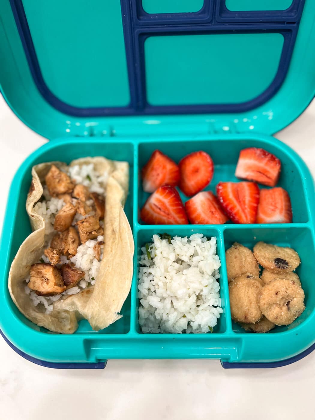 Taco lunch idea for a Bentgo lunchbox.