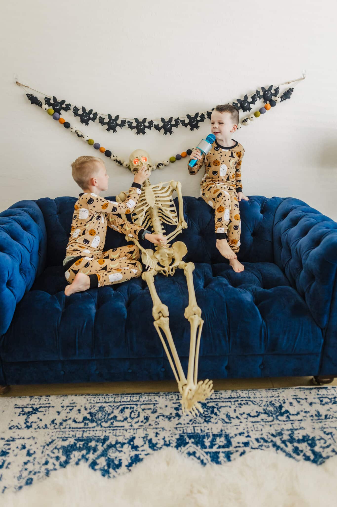 Kids listening to Halloween Songs for Kids. 