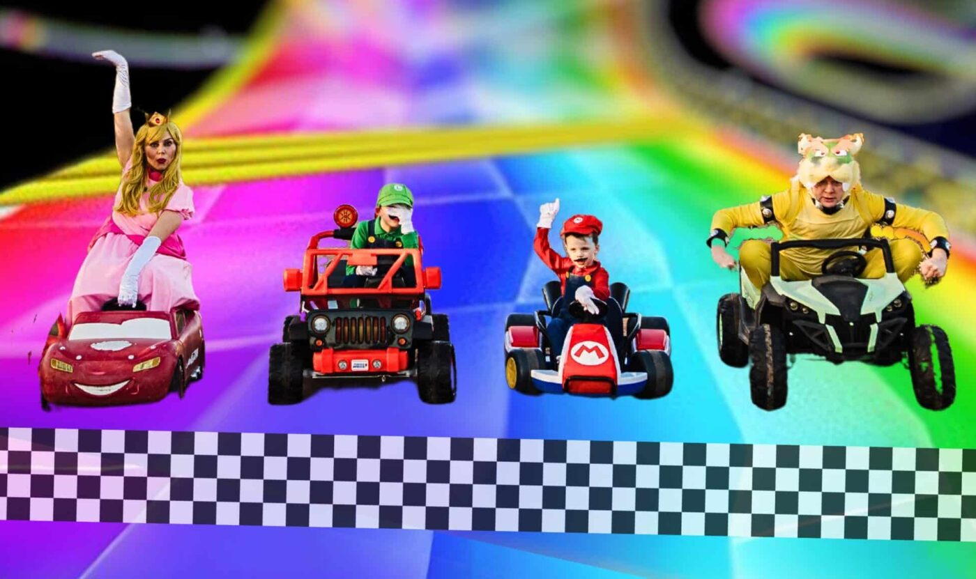 Rainbow Road Mario Kart costume. 