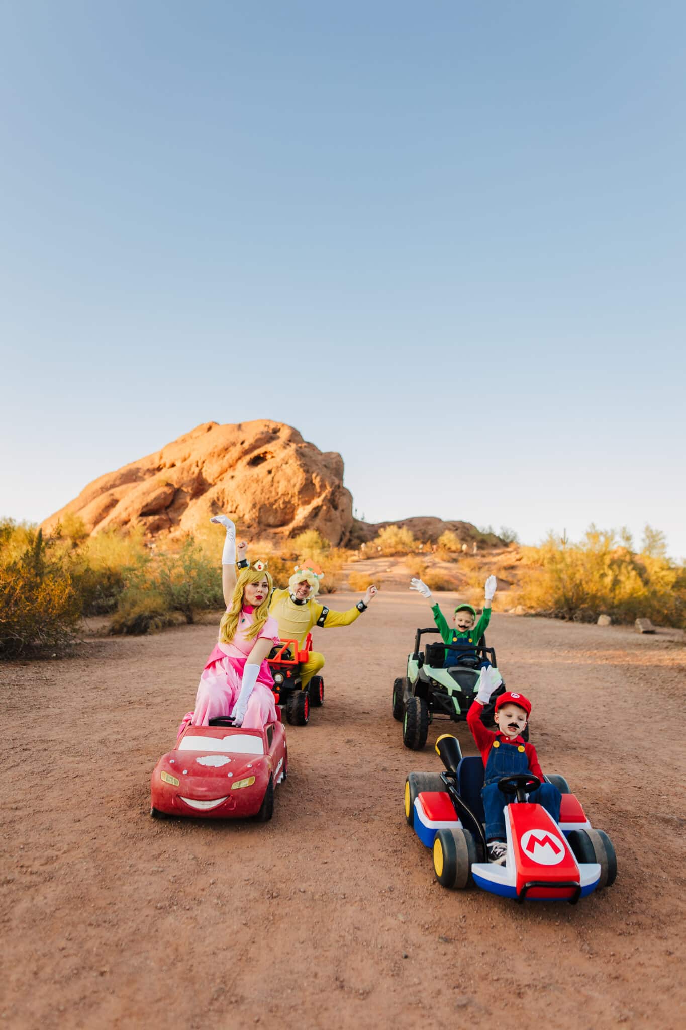 Mario Kart family costume. 
