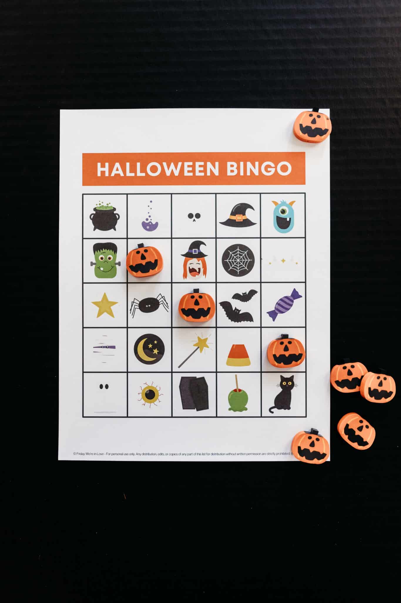 Printable Halloween BINGO Card.