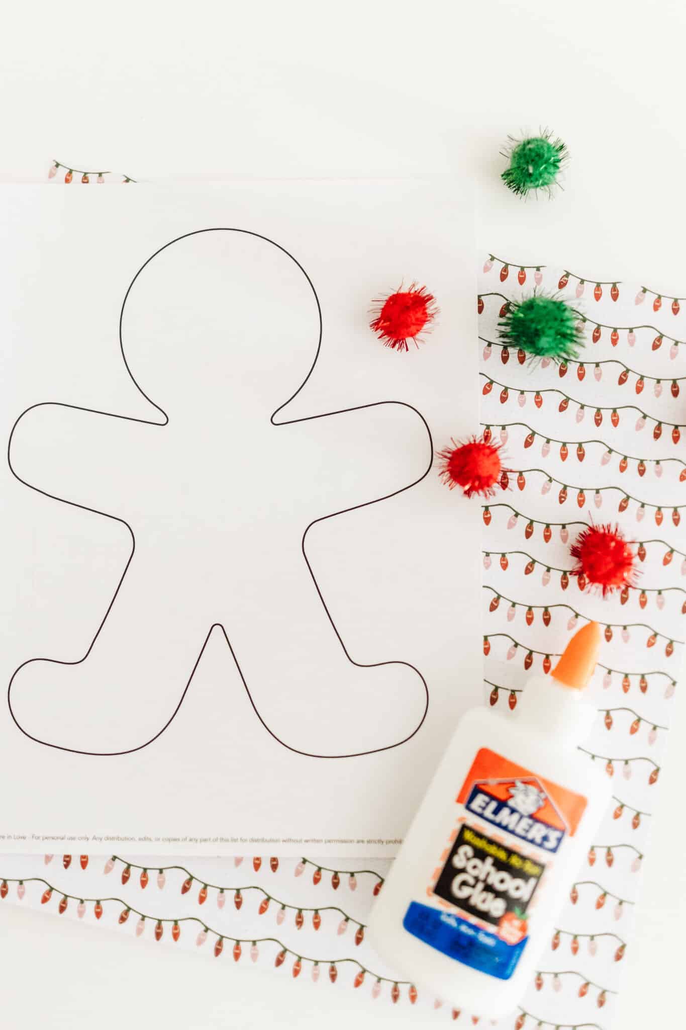 Christmas Printable Gingerbread Man Template 