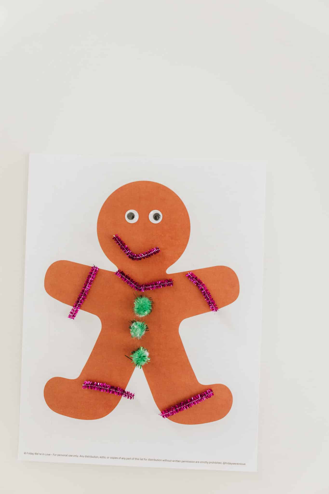 Gingerbread Person Template for Christmas crafts. 