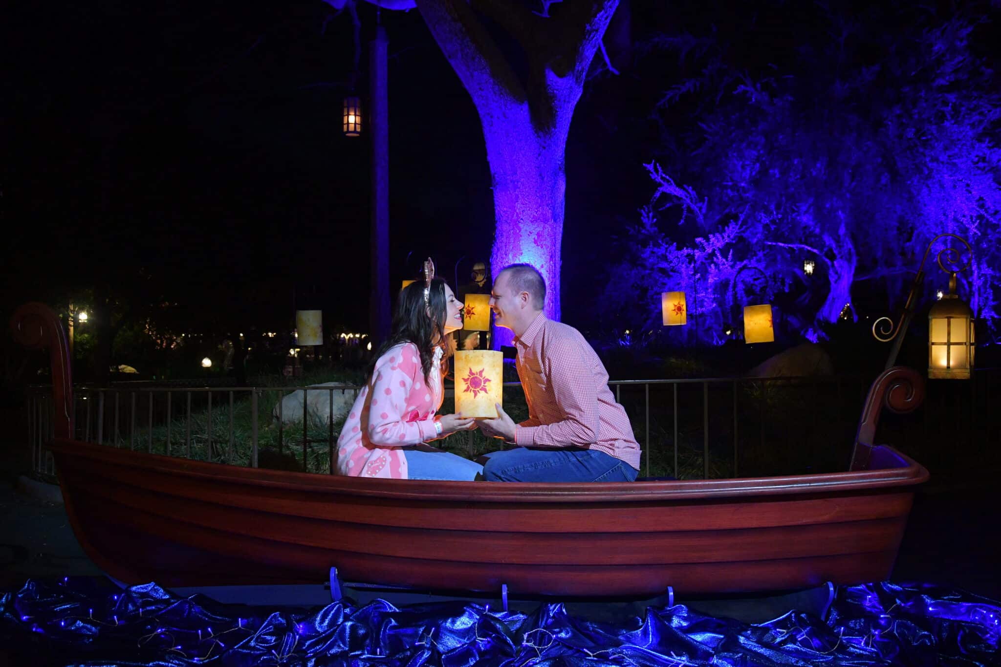 Disneyland After Dark Sweetheart's Nite photo op Tangled step into the scene photo example. 