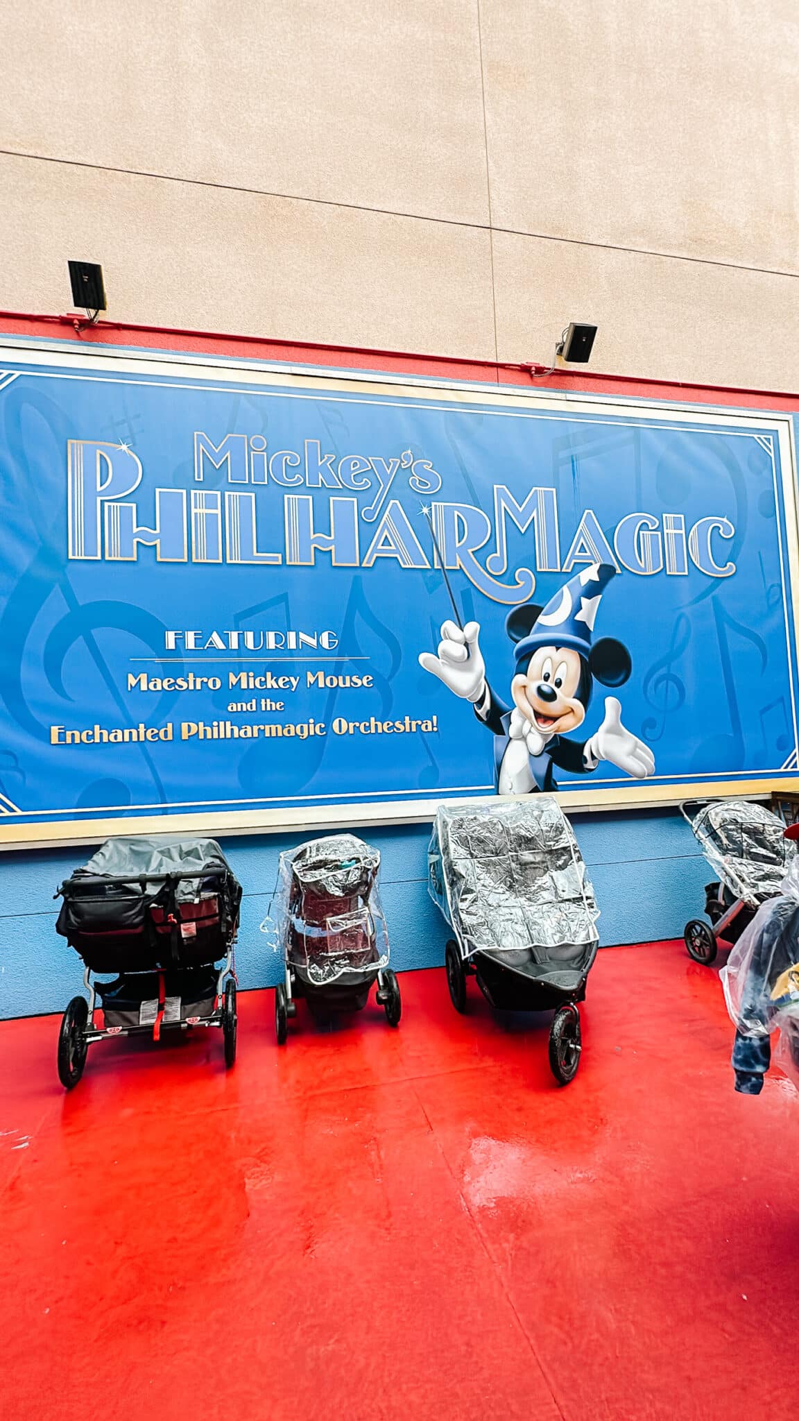 Mickey's PhilharMagic sign at Disney California Adventure. 