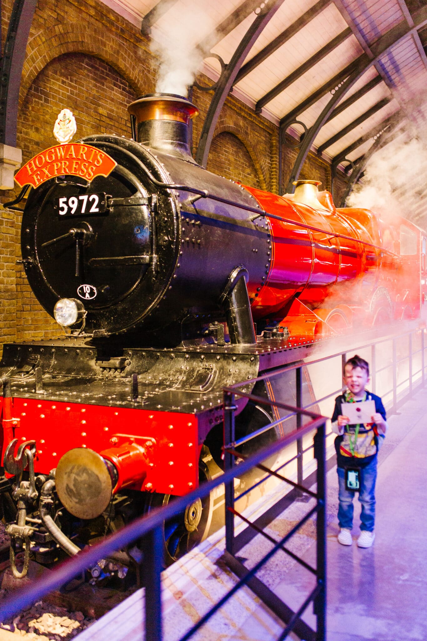 The Hogwarts Express train at the Harry Potter Studio Tour London. 
